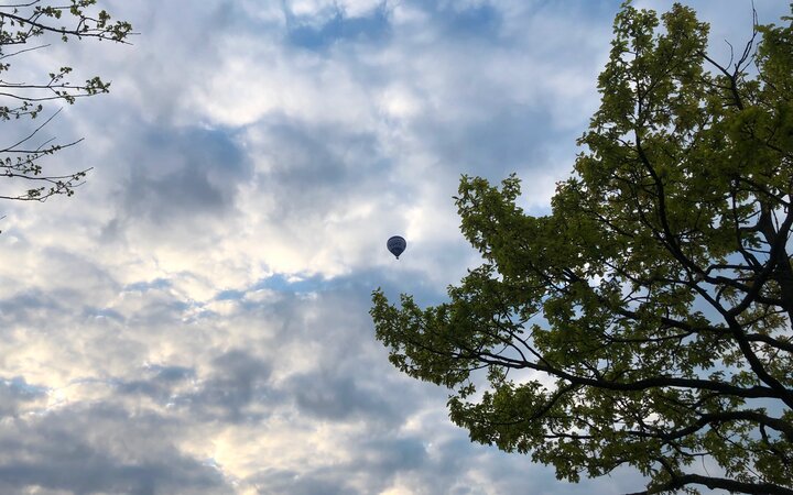 Heißluftballon über Drachenwiese